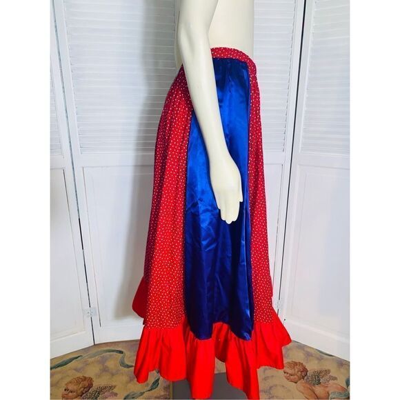 Vintage Handmade Full Sweep Patchwork Prairie Skirt Medium - Picture 4 of 8